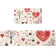 Happy Valentine's Day Love Heart 2 Piece Kitchen Rugs and Mats, Kitchen