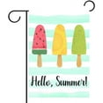 thumbnail image 1 of Summer Popsicles and Ice Cream Blue Stripe Double Sided House Flag Garden Banner 28" x 40", Watermelon Pineapple Kiwi Fruit Popsicles Garden Flags for Anniversary Yard Outdoor Decoration, 1 of 7