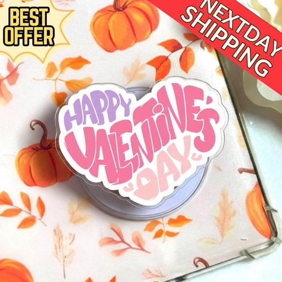 Happy Valentine's Day MagSafe Phone Grip Cute Heart-Shaped Design, Fun Valentine's Day Gift, Magnetic Phone Holder for Love Lovers