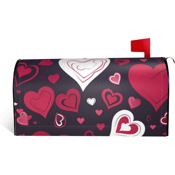 Happy Valentine''s Day Mailbox Covers Standard Size 25.5x21 in, Personalized Post Letter Box Cover Magnetic Welcome Mail Box Cover Decorative Mailbox Wraps for Outside Garden Yard Home Decor