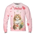 thumbnail image 1 of Happy Valentine's Day Maine Coon holding flowers All Over Print 3D Sweatshirt Unisex Merch Cat Lover Kitten Owner Gifts - 3005, 1 of 6