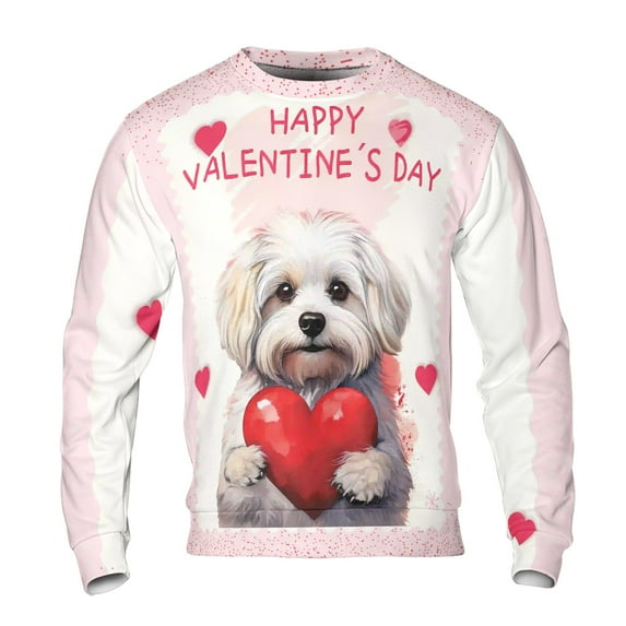 Happy Valentine's Day Maltese Brings Love Heart All Over Print 3D Sweatshirt Unisex Merch Maltese Dog Lover Gifts Idea - 02028