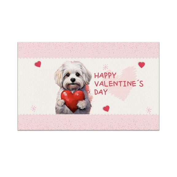 Happy Valentine's Day Maltese Brings Love Heart Doormat Maltese Dog Lover Gifts Idea Indoor Outdoor Welcome Mat - 02028