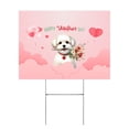 thumbnail image 1 of Happy Valentine's Day Maltese holding flowers Yard Sign Maltese Dog Lover Gifts Idea Outdoor Home Lawn Garden Porch Decor - 3005, 1 of 5