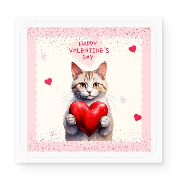 Happy Valentine's Day Manx Brings Love Heart Vinyl Sticker Cat Lover Kitten Owner Gifts Waterproof Decal Art Decor - 02028