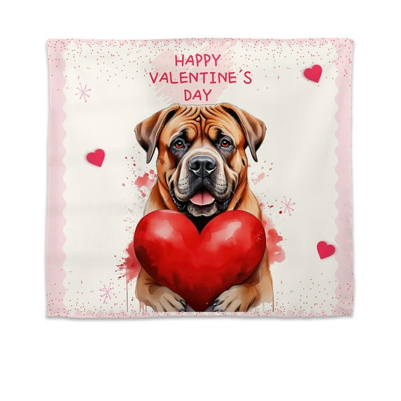 Happy Valentine's Day Mastiff Brings Love Heart Tapestry Mastiffs Dog Lover Gifts Idea Wall Hanging Backdrop Home Decor - 02028