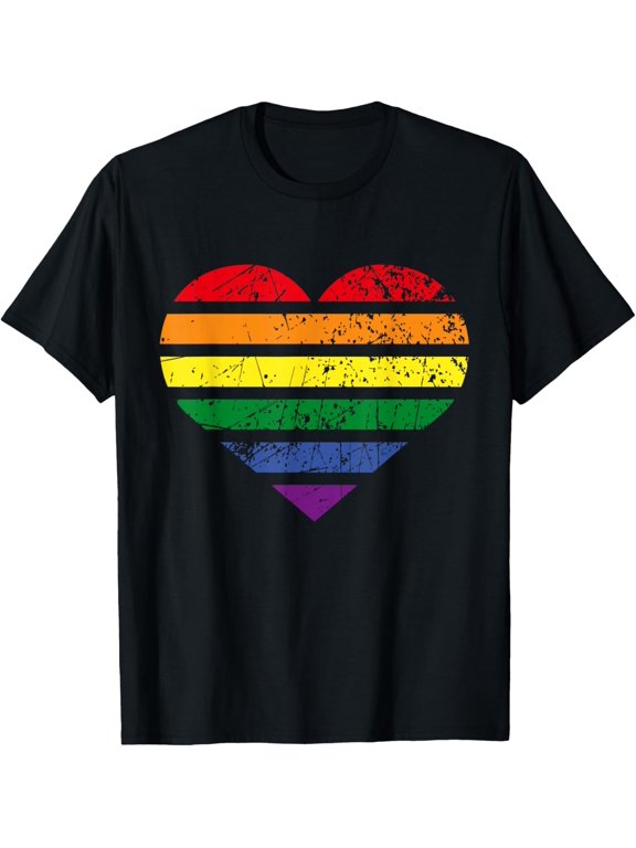 Men T-Shirt Red Hearts Design