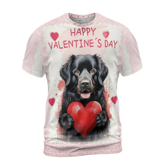 Happy Valentine's Day Newfoundland Brings Love Heart All Over Print 3D Shirt Unisex Merch Newfie Dog Lover Gifts - 02028