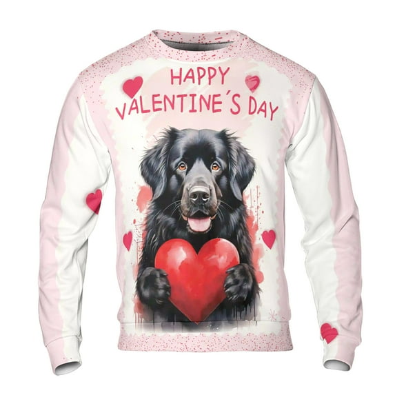 Happy Valentine's Day Newfoundland Brings Love Heart All Over Print 3D Sweatshirt Unisex Merch Newfie Dog Lover Gifts - 02028