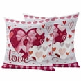 thumbnail image 1 of Happy Valentine's Day Outdoor Waterproof Pillow Covers, Love Hearts Romantic Gray Wooden Decorative Square Throw Pillowcase Sofa Cushion Sham for Patio/Couch/Chair, 18"x18" 2 Pack, 1 of 8