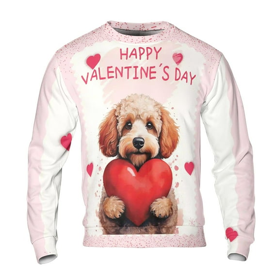 Happy Valentine's Day Poodle Brings Love Heart All Over Print 3D Sweatshirt Unisex Merch Poodles Dog Lover Gifts Idea - 02028