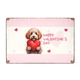 thumbnail image 1 of Happy Valentine's Day Poodle Brings Love Heart Horizontal Metal Aluminum Sign Poodles Dog Lover Gifts Idea Wall Art Home Decor - 02028, 1 of 5