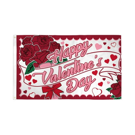 Happy Valentine's Day (Roses) Flag 3x5ft Poly