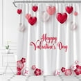 thumbnail image 1 of Happy Valentine''s Day Shower Curtain Love Pink Red Romantic Flowers Hearts Fabric Bathroom Decor Set with Hooks(36" WX70 H), 1 of 3