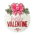 thumbnail image 1 of Happy Valentine's Day Sign for Front Door 12 Inches Wood Red Pink Round with Bow Decoration Valentine's Day Wood Wreath Indoor Wall Hanging Decoration for Wedding Home Outdoor Porch, 1 of 8