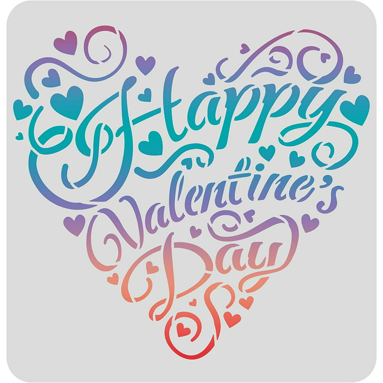 Reusable Valentine's Day Painting Stencils Love Drawing Templates