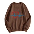 thumbnail image 1 of Happy Valentine's Day Sweatshirts for Women Cute Glitter Heart Pullover Top Fleece Long Sleeve Tops, 1 of 4
