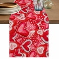 thumbnail image 1 of Happy Valentine's Day Table Runner 72 Inches, Red Dots Love Heart Romantic Bed Runner Dresser Scarves Tabletop for Indoor Outdoor Parties/Ceremony/Banquet, 13" x 72", 1 of 8