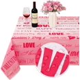 thumbnail image 1 of Happy Valentine''s Day Tablecloth Square 55 x 55 Inch, Red Love Table Cloth, Waterproof Spillproof Polyester Tablecloths for Valentines Day Wedding Dinner Party Decoration, Gifts, 1 of 6