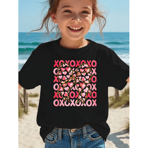 MAWOTEA Happy Valentine's Day Themed Graphic T-shirts for Kids,Boys and Girls Short Sleeve Crew Neck,Ideal Gift for Birthday,Size 3Year-13Year
