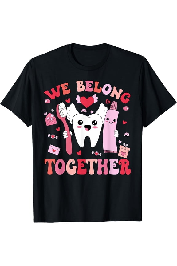 Happy Valentine's Day Women T-Shirt Red Hearts Tee