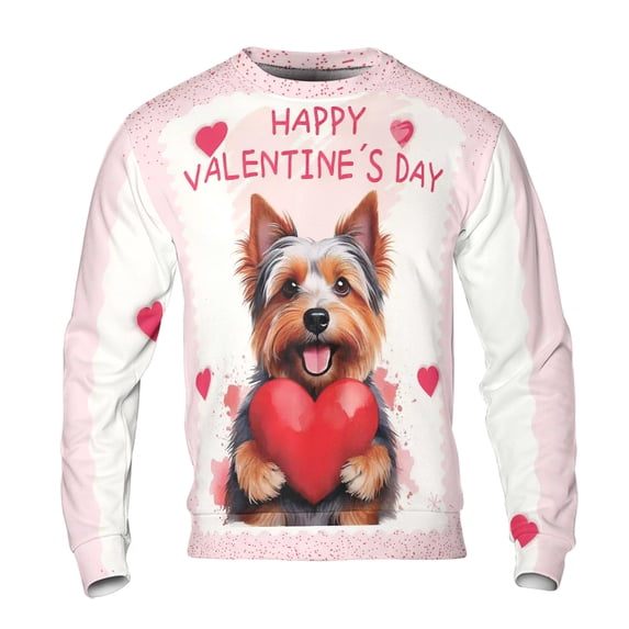 Happy Valentine's Day Yorkshire Terrier Brings Love Heart All Over Print 3D Sweatshirt Unisex Merch Yorkie Dog Lover Gifts - 02028
