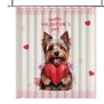 thumbnail image 1 of Happy Valentine's Day Yorkshire Terrier Brings Love Heart Shower Curtain Yorkie Dog Lover Gifts Waterproof Bathroom Bathtub Curtain - 02028, 1 of 5