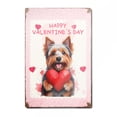 thumbnail image 1 of Happy Valentine's Day Yorkshire Terrier Brings Love Heart Vertical Metal Aluminum Sign Yorkie Dog Lover Gifts Wall Art Home Decor - 02028, 1 of 5