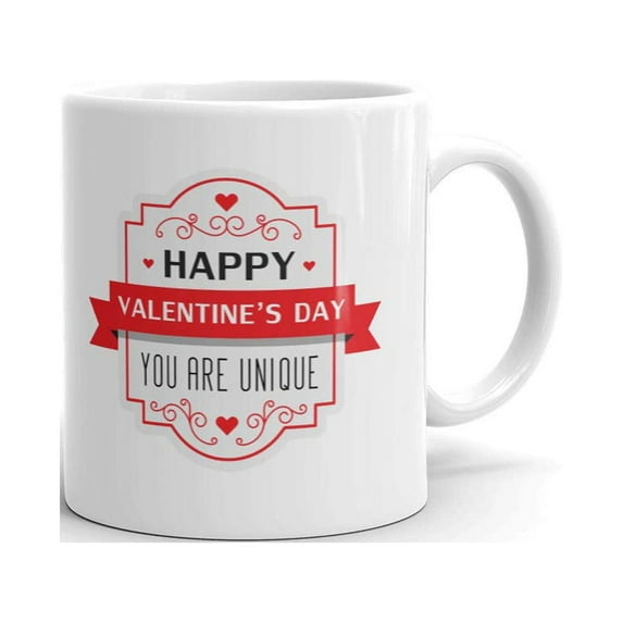 Happy Valentine's Day You are Unique Coffee Tea Ceramic Mug Office Work Cup Gift 11 oz