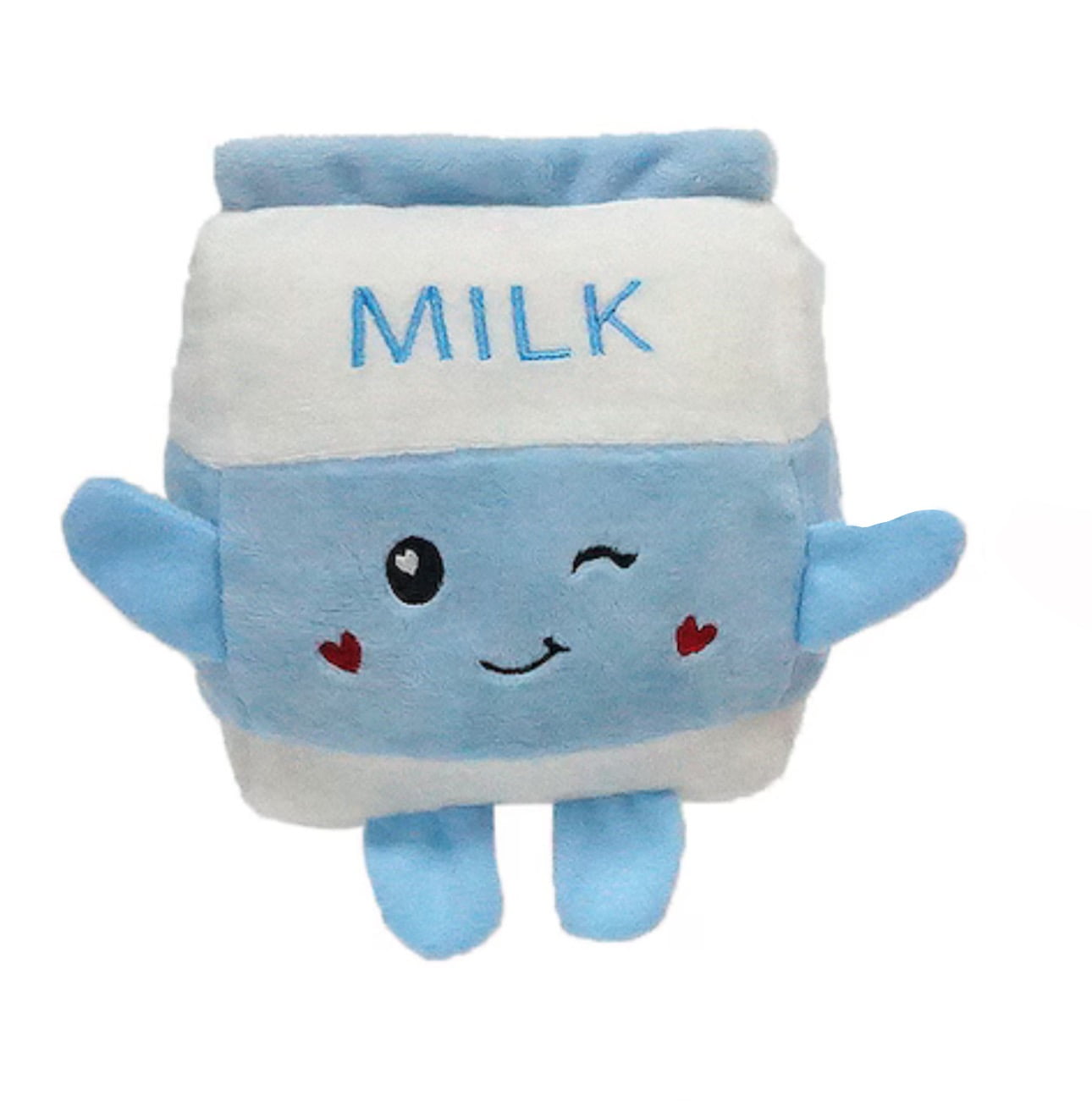 Happy Valentine's Red Hearts Blue Milk Plush Stuff Animal Gift Toy