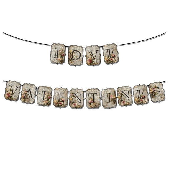 Happy Valentines Day Banner Valentine’s Day Decorations Glitter Heart Burlap Bunting Photo Props for Homes Stores Schools Valentine Day Party Decoration Assembled with 32FT Rope