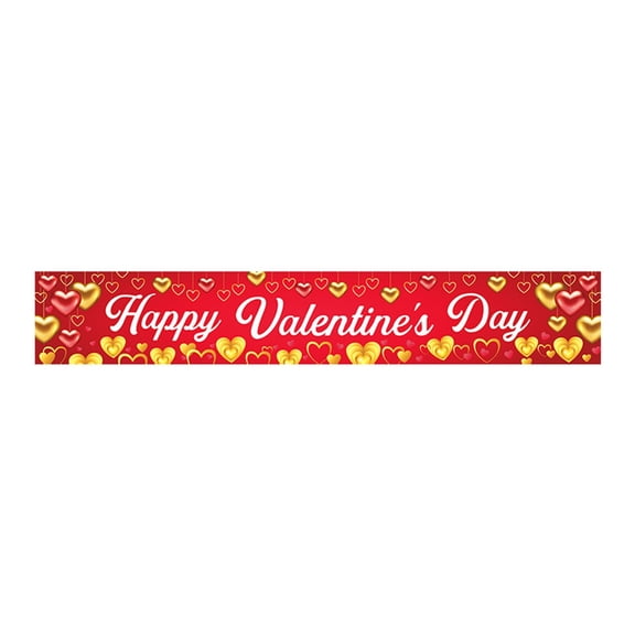 Happy Valentines Day Banner XtraLarge 118.11x19.69 Inch Valentine Yard Banner Outdoor Valentines Day Decorations Party Decor Valentines Decor for Garden Patio Yard Holiday Celebration Outdoor Sign