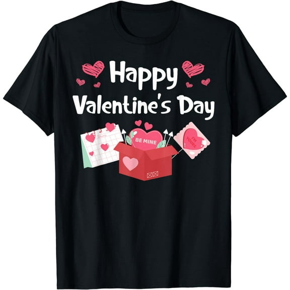 Happy Valentines Day Be Mine Cute Hearts V-Day Pajama T-Shirt