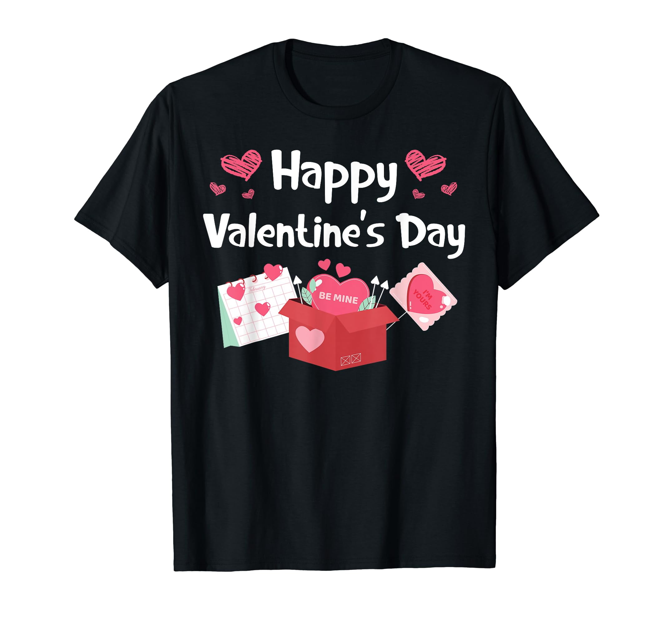 Happy Valentines Day Be Mine Cute Hearts V-Day Pajama T-Shirt - Walmart.com