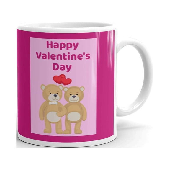 Happy Valentines Day Bear Coffee Tea Ceramic Mug Office Work Cup Gift 11 oz
