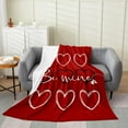 thumbnail image 1 of Happy Valentines Day Blanket Baby 30x40 Inch Romantic Love Throw Blanket Heart Love Red Be Mine Print Geometric Fleece Blanket for Couple Lover Kawaii Hand Drawn Room Decor Sherpa Blanket, 1 of 5