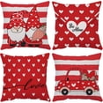 thumbnail image 1 of Happy Valentines Day Pillow Covers 16x16 Set of 4 Red Love Heart Gnomes Throw Pillow Covers Velvet Wedding Anniversary Cushion Covers Pillow Cases for Outdoor Couch Sofa Decoration(16 Inch), 1 of 6