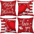 thumbnail image 1 of Happy Valentines Day Pillow Covers 20x20 Set of 4 Red Love Heart Gnomes Throw Pillow Covers Velvet Wedding Anniversary Cushion Covers Pillow Cases for Outdoor Couch Sofa Decoration(20 Inch), 1 of 6