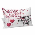 thumbnail image 1 of Happy Valentines Day Pillow Covers, Linen Long Throw Pillow Case, Red Love Branches Spring Holiday Pillow Protector Decorative Cushion Cover for Living Room/Bedroom 20" x 36", 1 of 8