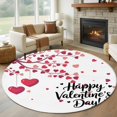 thumbnail image 1 of Happy Valentines Day Round Area Rug 8Ft Washable Large Circle Rugs for Living Room Dorm, Red Love Branches Spring Non-Slip Carpet Floor Mats Indoor Outdoor Carpet Runner Aesthetic Home Decor, 1 of 8