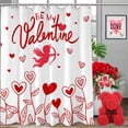 thumbnail image 1 of Happy Valentines Day Shower Curtain, Be My Valentine Cupid Shower Curtains for Bathroom, Valentines Romantic Home Decor Waterproof Fabric with Hooks 72x72 Inch, 1 of 6