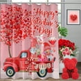 thumbnail image 1 of Happy Valentines Day Shower Curtain, Valentine Gnome Truck Love Shower Curtains for Bathroom, Valentines Romantic Home Decor Waterproof Fabric with Hooks 72x72 Inch, 1 of 6