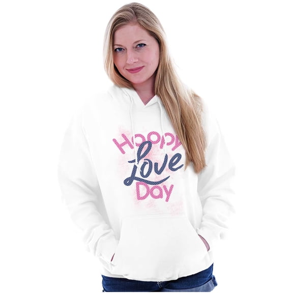 Happy Valentines Love Day Date Cute Hoodie Sweatshirt Women Brisco Brands L
