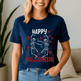thumbnail image 1 of Happy Valloween Shirt, Skeleton Pumpkin Tshirt, Turkey Santa Dancing,Halloween Tee, 1 of 5
