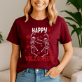 thumbnail image 1 of Happy Valloween Shirt, Skeleton Pumpkin Tshirt, Turkey Santa Dancing,Halloween Tee, 1 of 5