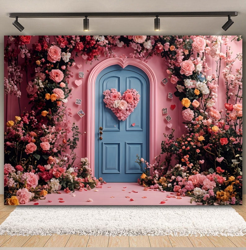 Kate 7x5ft Valentine's Backdrop - Brick Wall With Rose Flowers Photography Background For Photo Studio, Parties