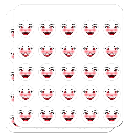 Happy Vampire Girl Smiling Face Planner Calendar Scrapbooking Crafting Stickers