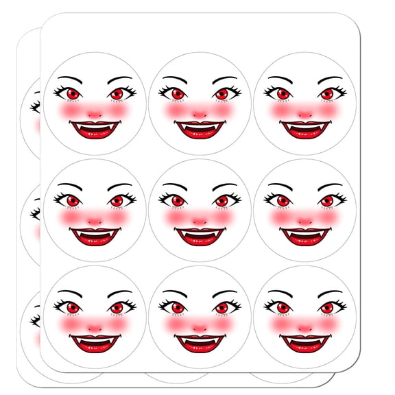 Happy Vampire Girl Smiling Face Planner Calendar Scrapbooking Crafting Stickers