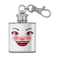 thumbnail image 1 of Happy Vampire Girl Smiling Face Stainless Steel 1oz Mini Flask Key Chain, 1 of 3