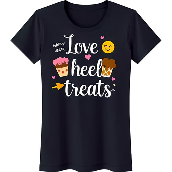 Happy Wati Blue T-Shirt with Love Wheel Treats Graphic & Cupcakes